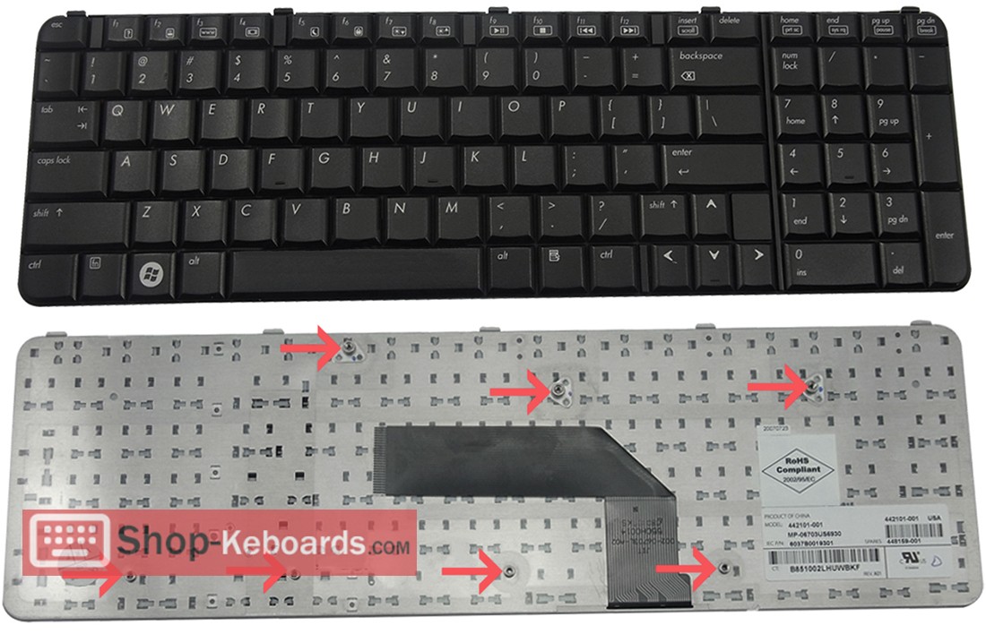 HP MP-06706D0-930  Keyboard replacement