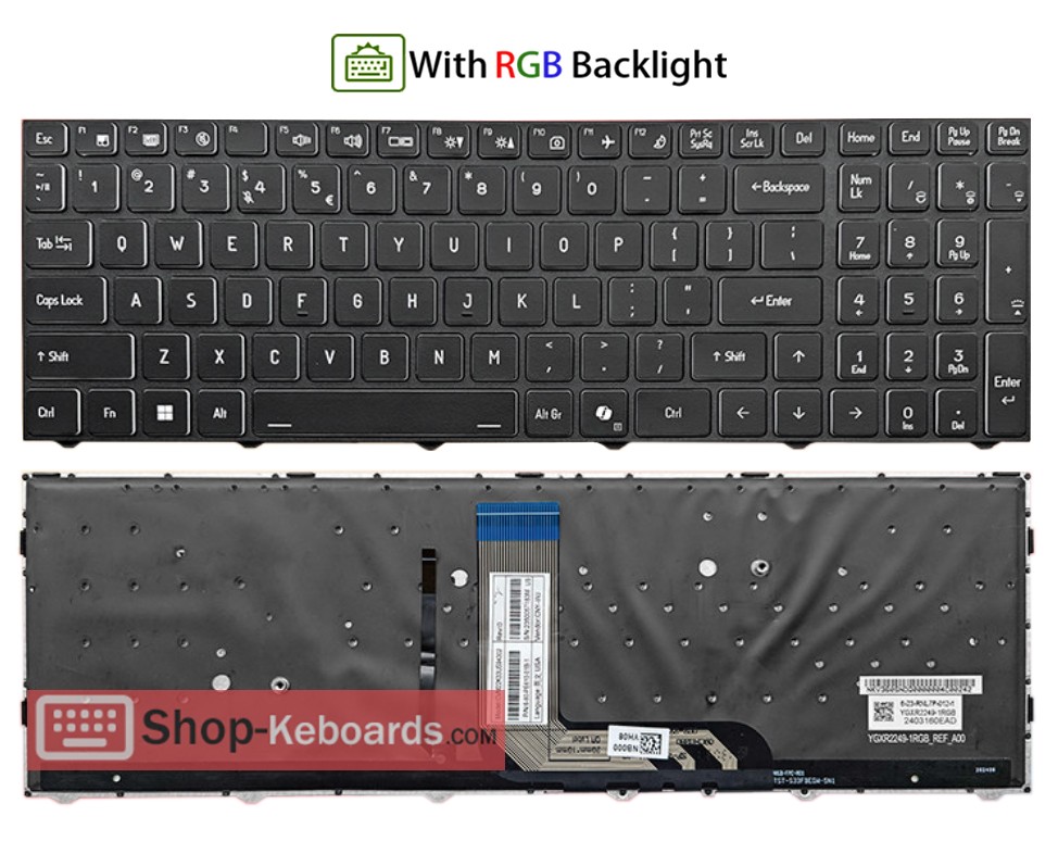 Clevo 6-80-NL710-011-1 Keyboard replacement