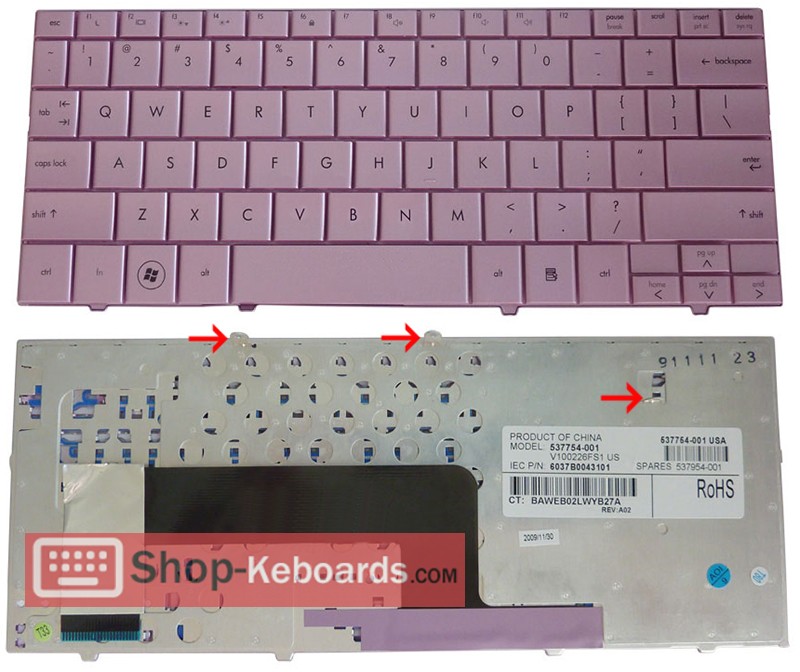 HP 537953-161  Keyboard replacement
